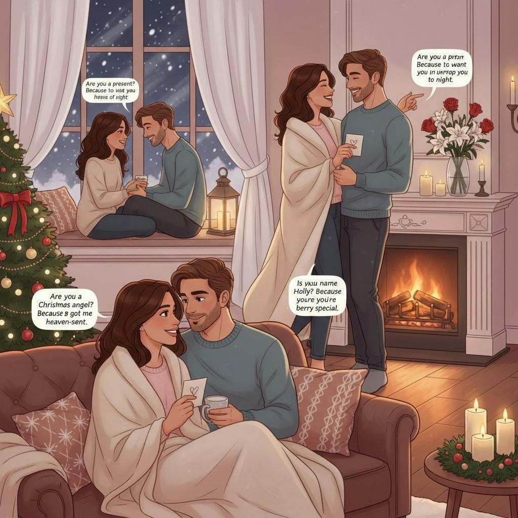 Beautiful illustration for christmas pickup lines
