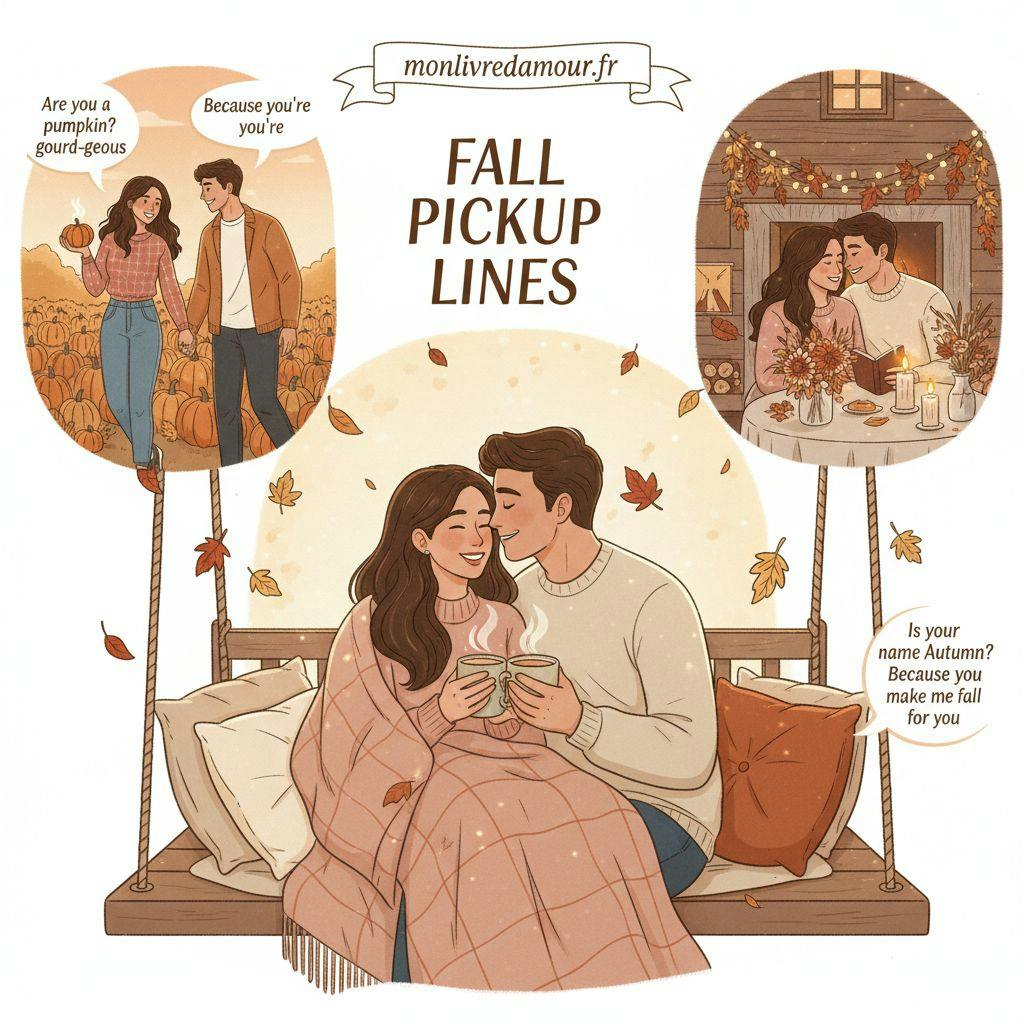 Beautiful illustration for fall pickup lines