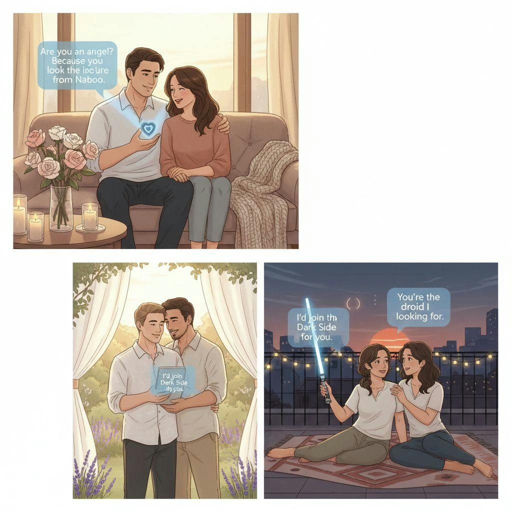 Beautiful illustration for star wars pickup lines