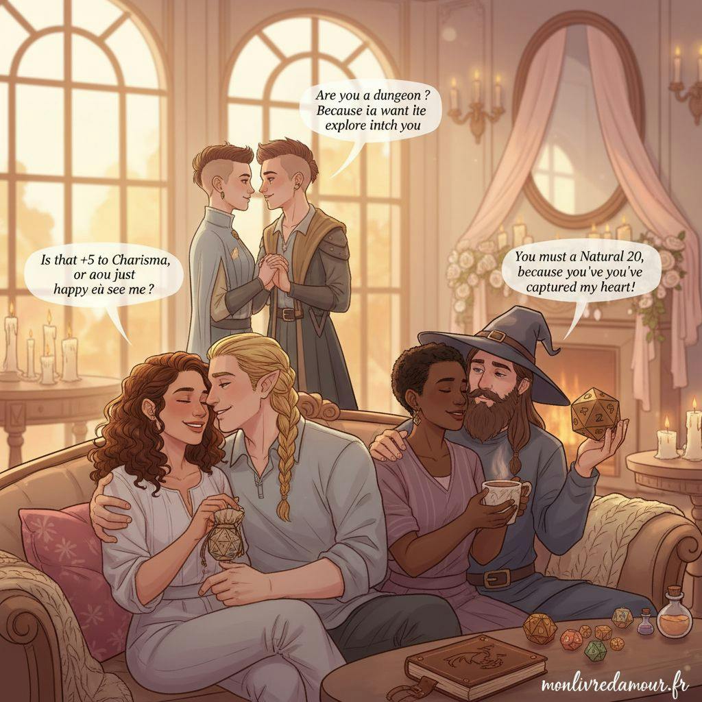 Beautiful illustration for dnd pickup lines