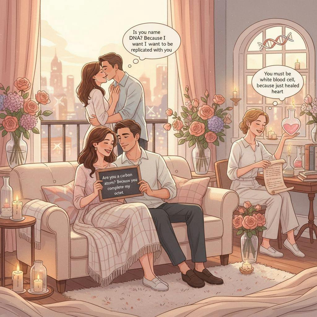 Beautiful illustration for science pickup lines