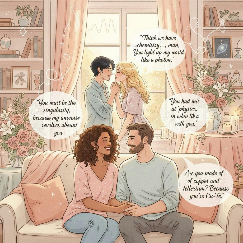 Beautiful illustration for physics pickup lines