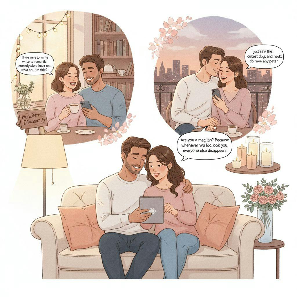 Beautiful illustration for hinge pickup lines