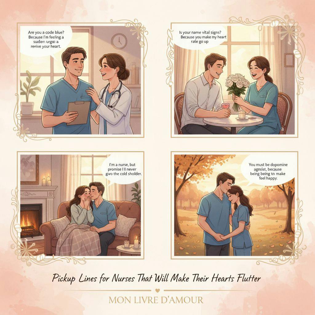 Beautiful illustration for pickup lines for nurses