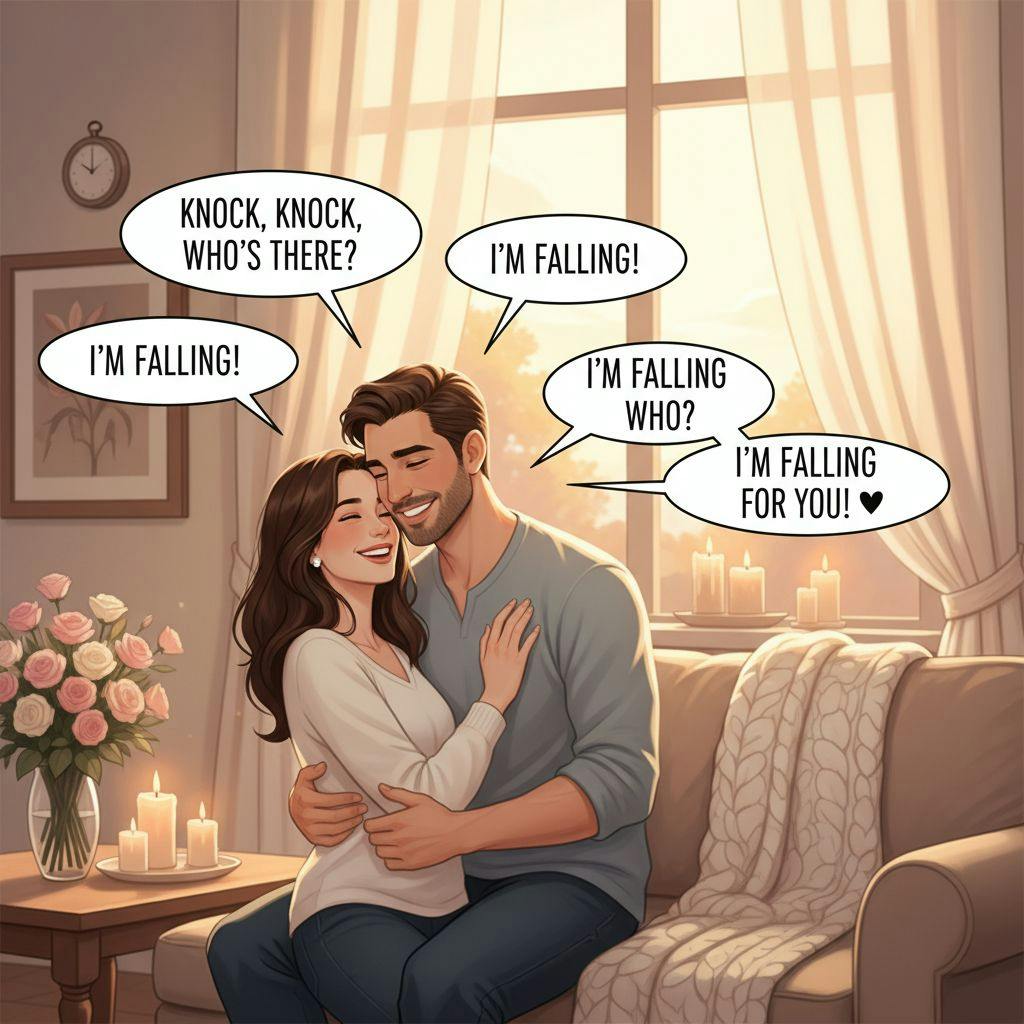 Beautiful illustration for pickup lines knock knock jokes flirty
