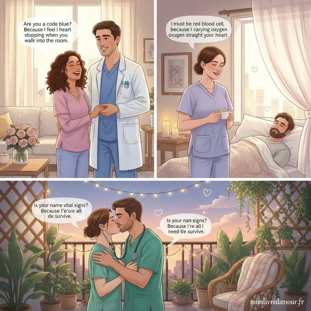 Beautiful illustration for nurse pickup lines
