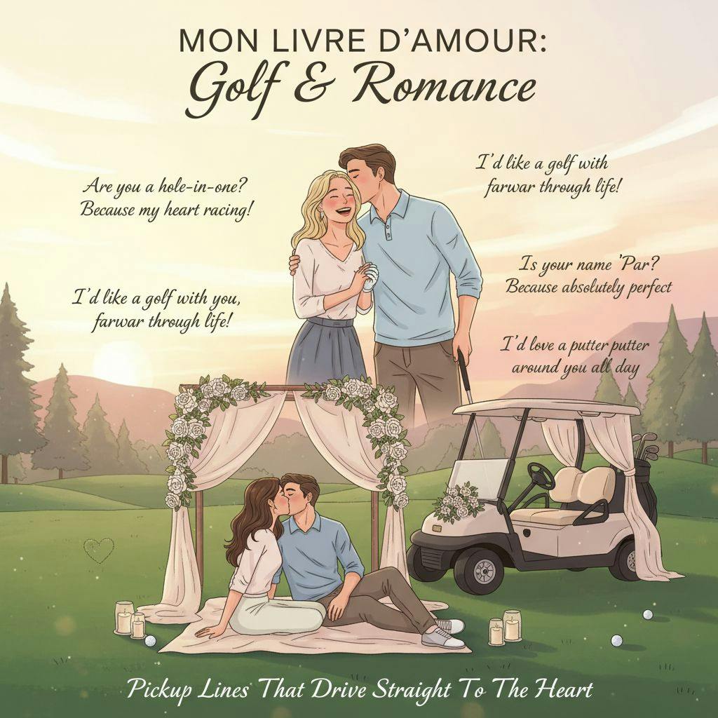 Beautiful illustration for golf pickup lines