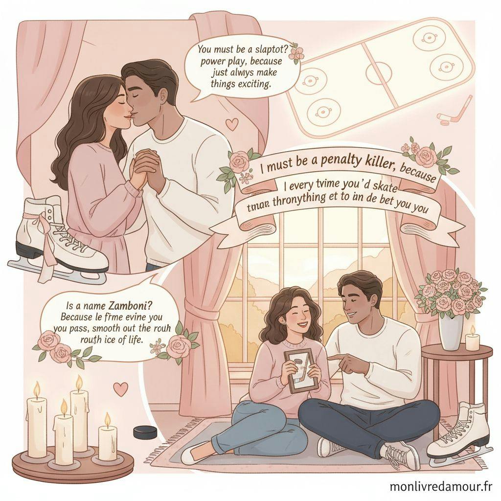 Beautiful illustration for hockey pickup lines