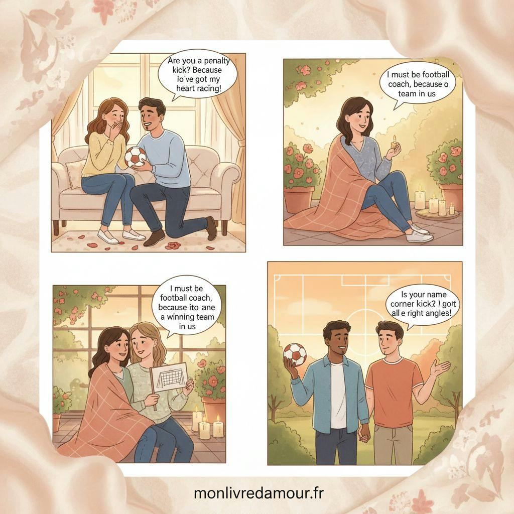 Beautiful illustration for football pickup lines