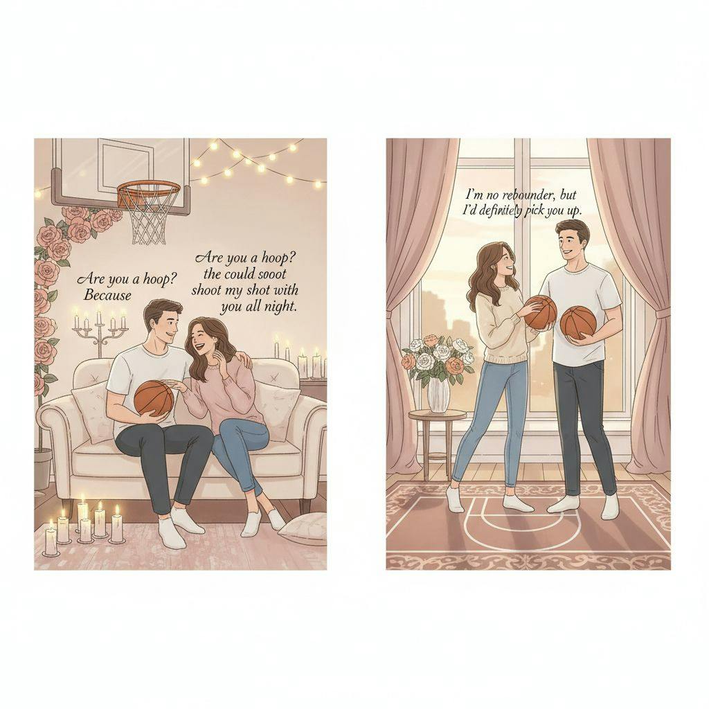 Beautiful illustration for basketball pickup lines