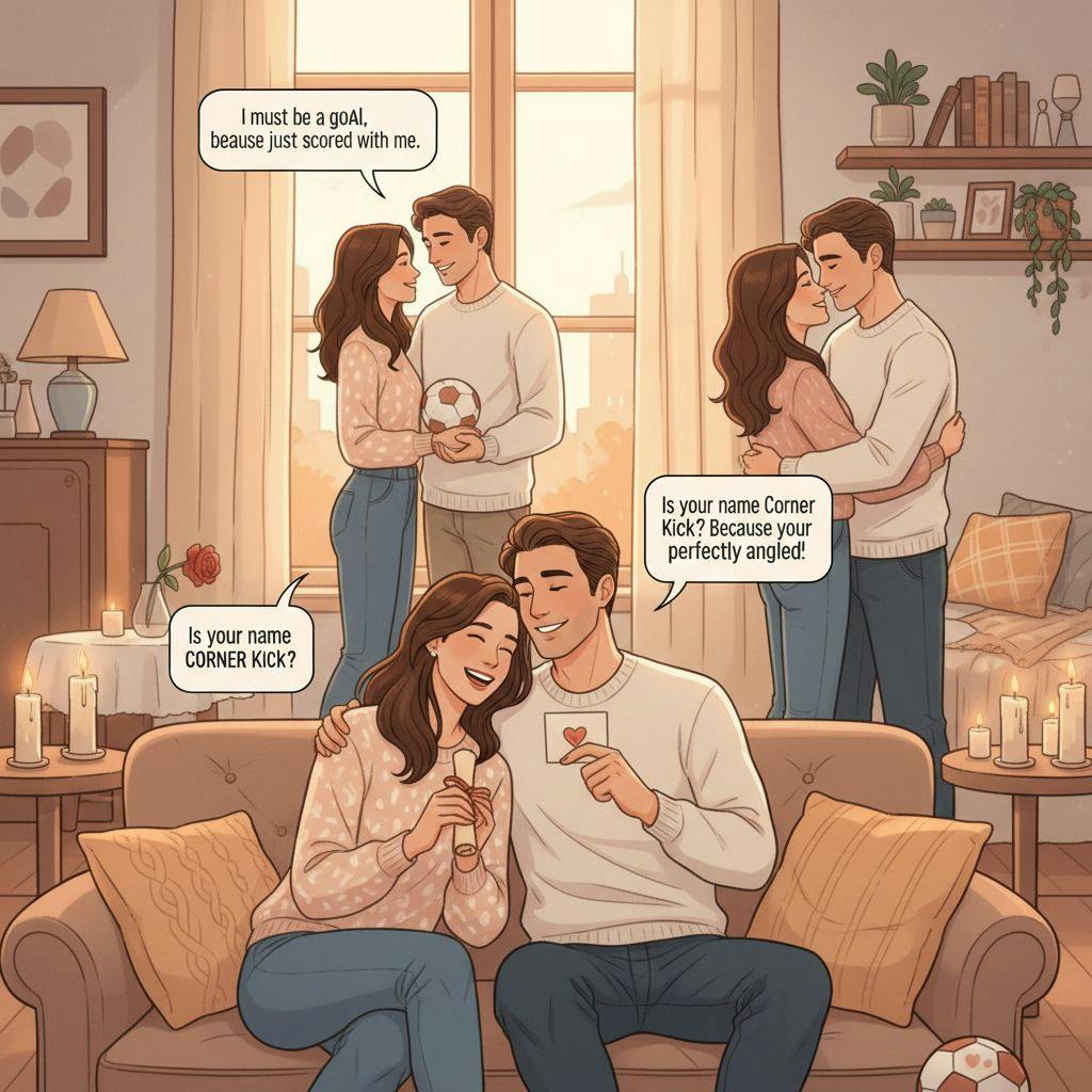 Beautiful illustration for soccer pickup lines