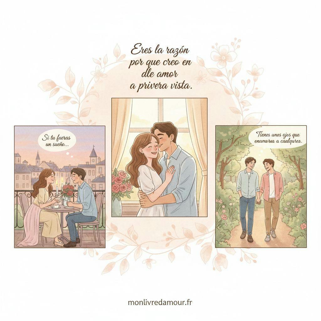 Beautiful illustration for spanish pickup lines