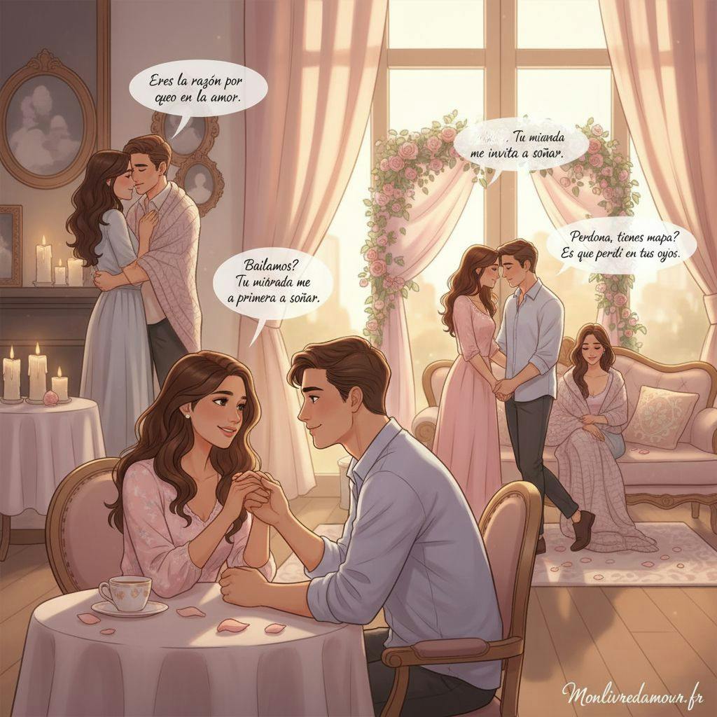 Beautiful illustration for pickup lines in spanish