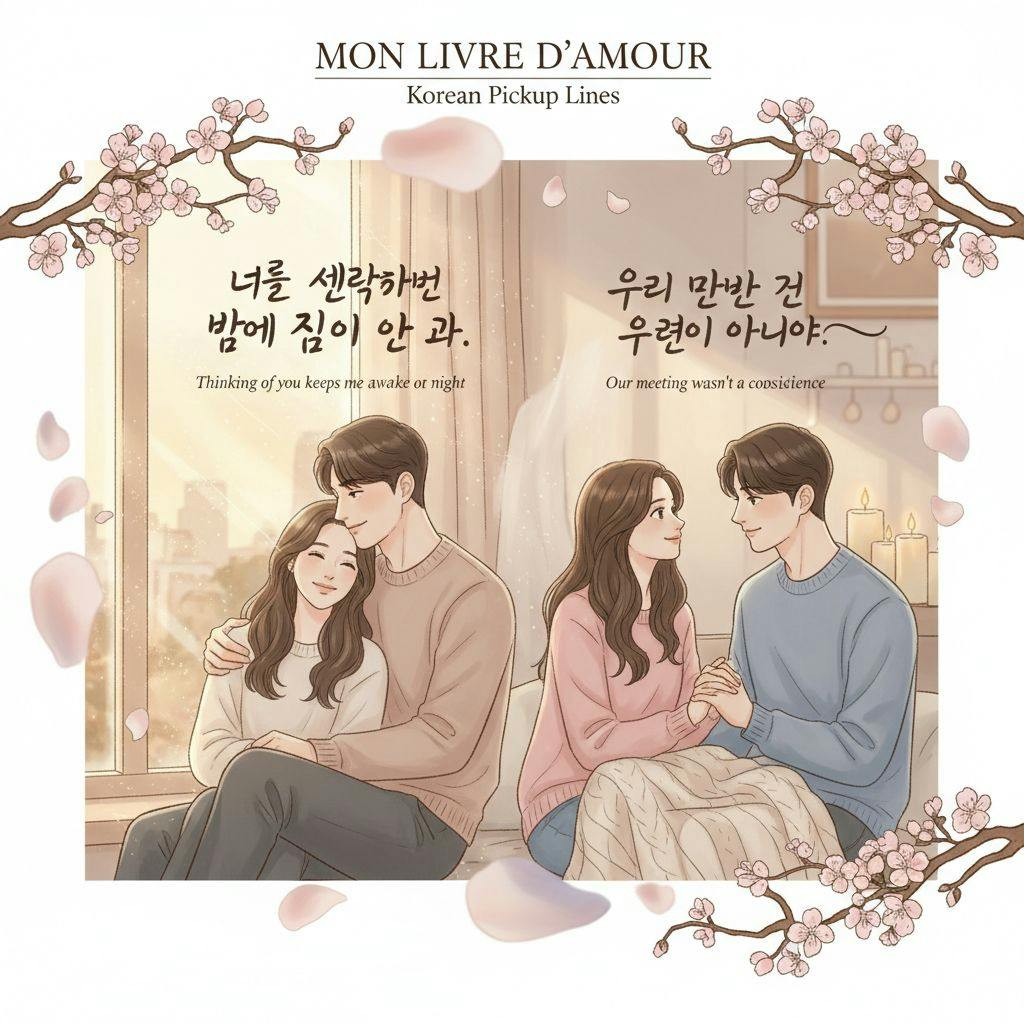 Beautiful illustration for korean pickup lines