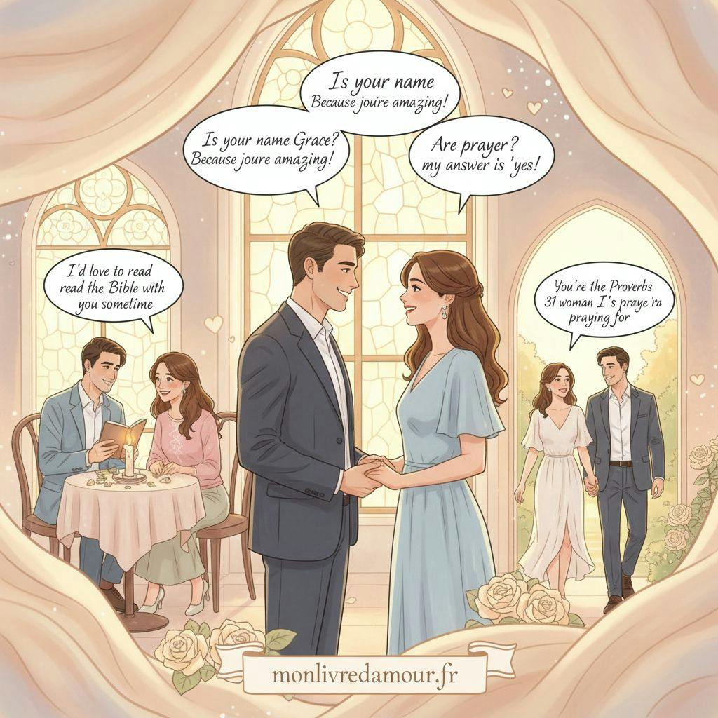 Beautiful illustration for christian pickup lines