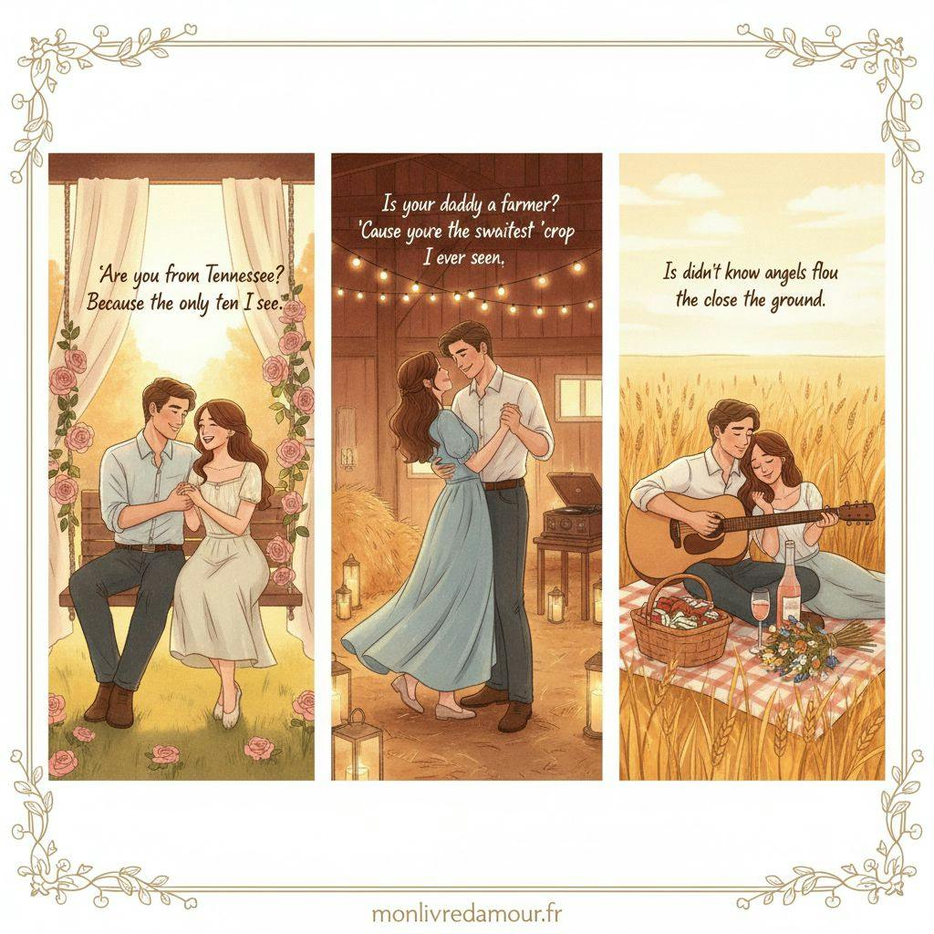 Beautiful illustration for country pickup lines