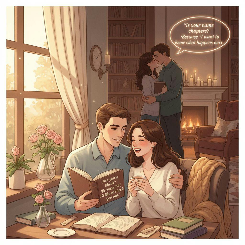 Beautiful illustration for book pickup lines