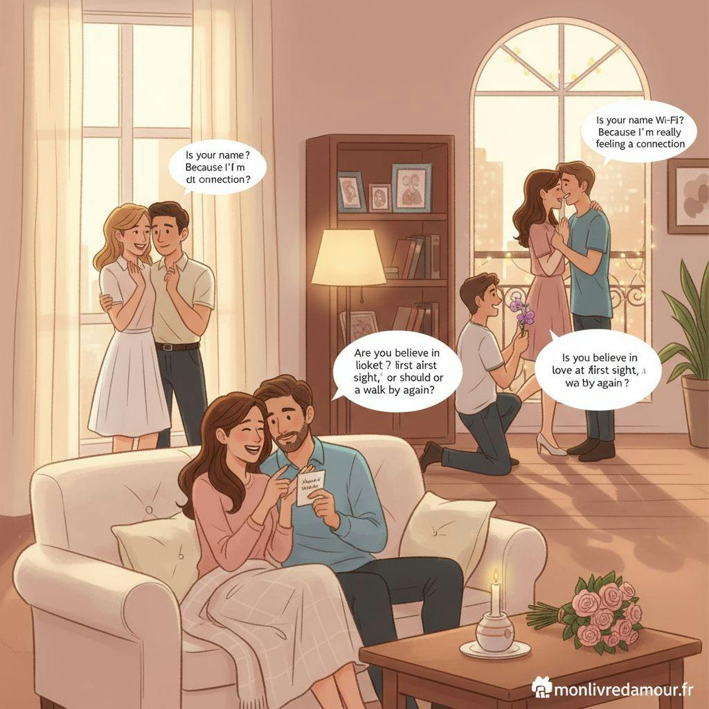 Beautiful illustration for out of pocket pickup lines