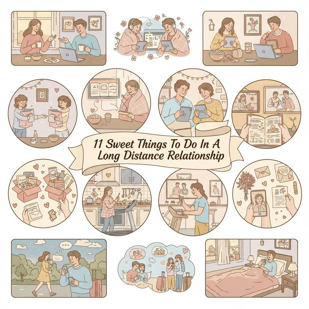 Beautiful illustration for 11 sweet things to do in a long distance relationship