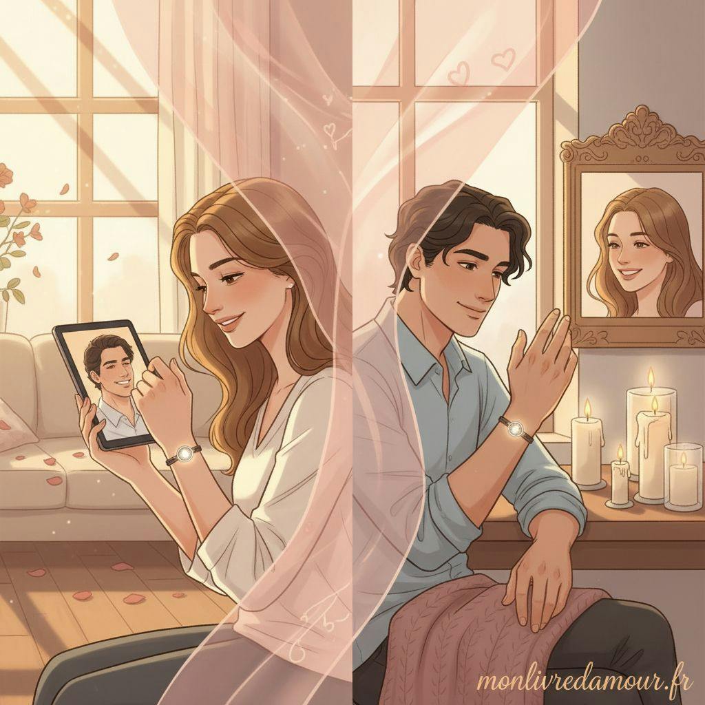 Beautiful illustration for bracelet for long distance relationship