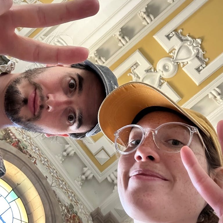 Selfie of the customer Ana with her lover