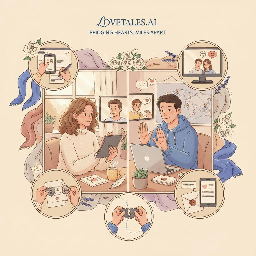 Beautiful illustration for long distance relationship activities