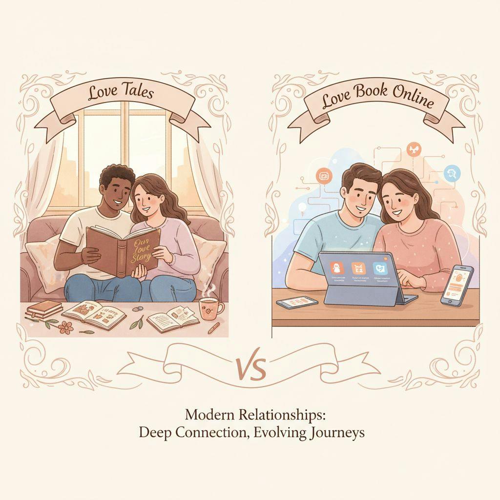 Beautiful illustration for Love Tales vs Love Book Online