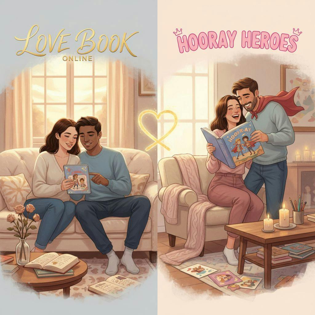 Beautiful illustration for Love Book Online vs Hooray Heroes