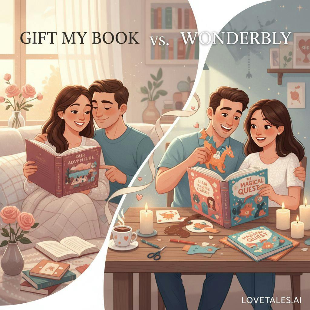 Beautiful illustration for Gift My Book vs Wonderbly