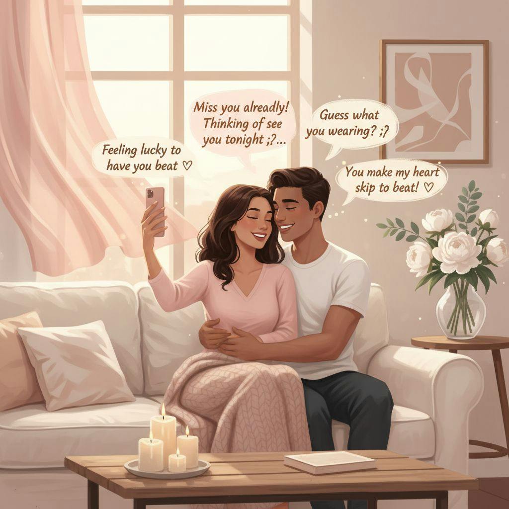 Beautiful illustration for flirty text ideas for your boyfriend