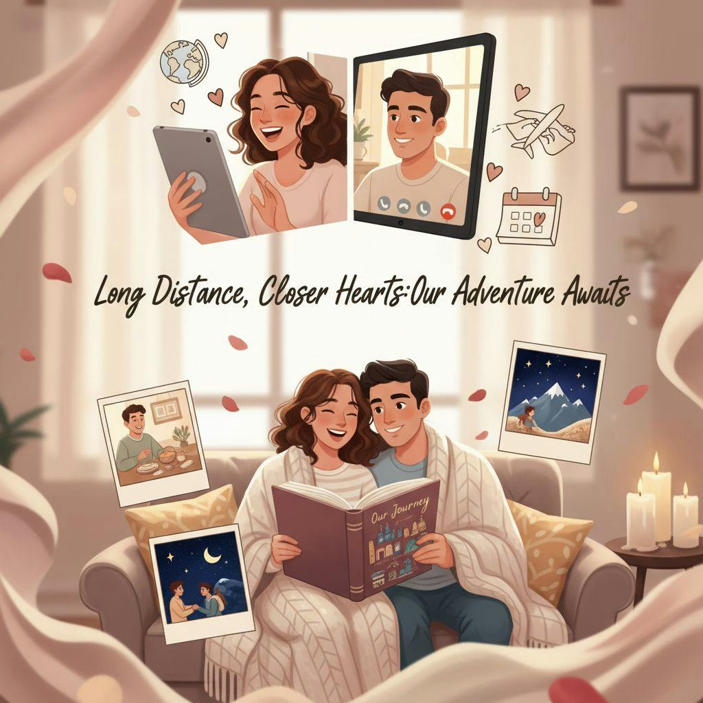 Beautiful illustration for relationship goals bucket lists for long distance couples