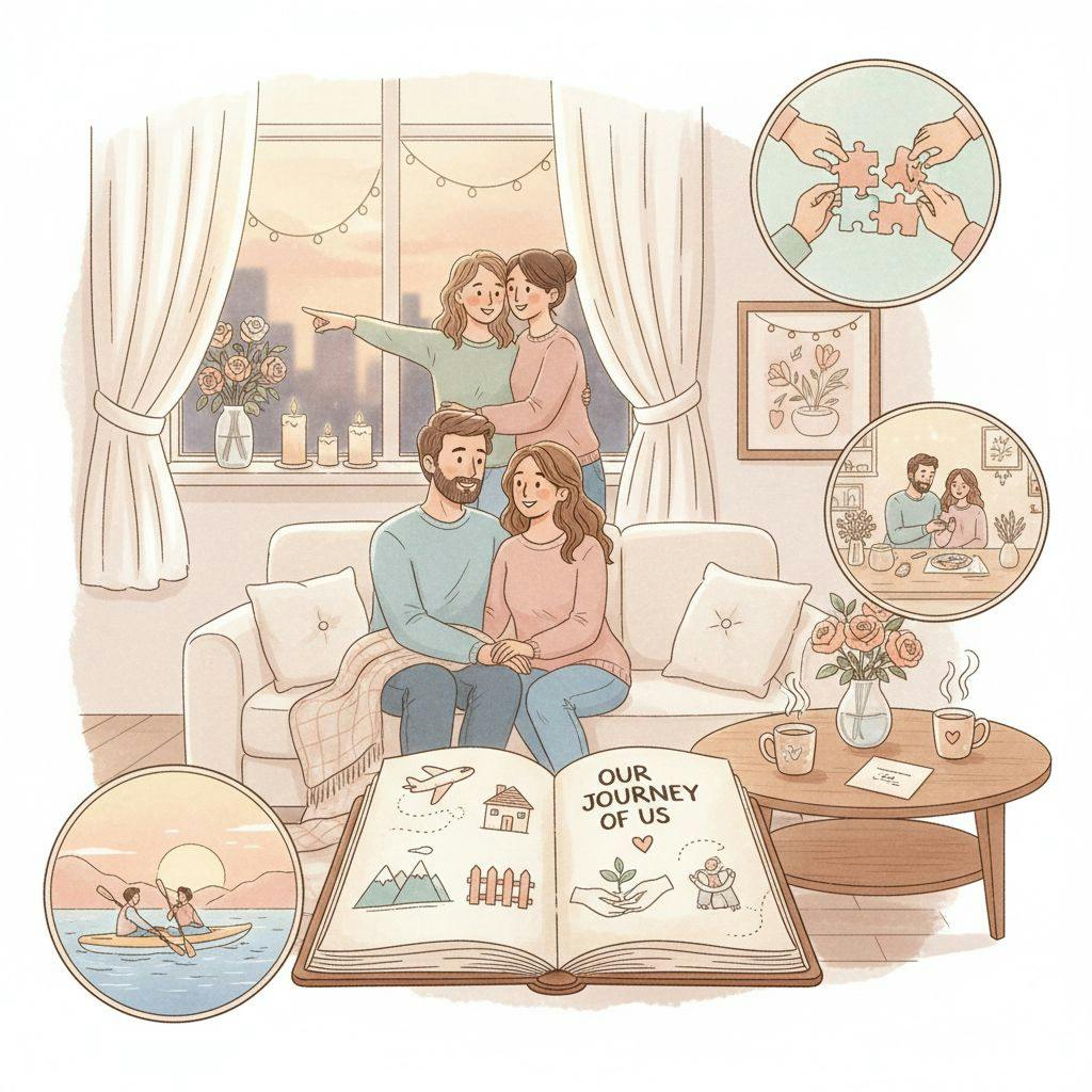 Beautiful illustration for relationship goals bucket lists for serious relationships