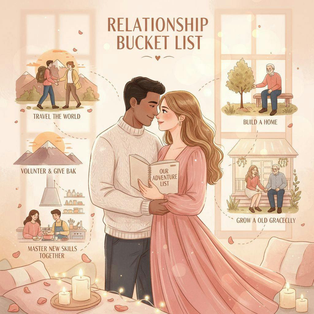 Beautiful illustration for relationship goals bucket lists for long term relationships