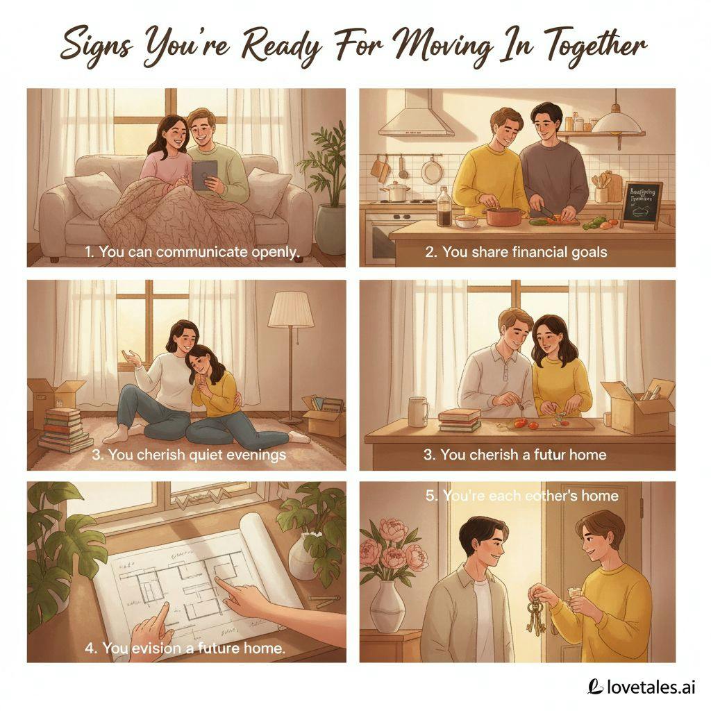 Beautiful illustration for signs youre ready for moving in together