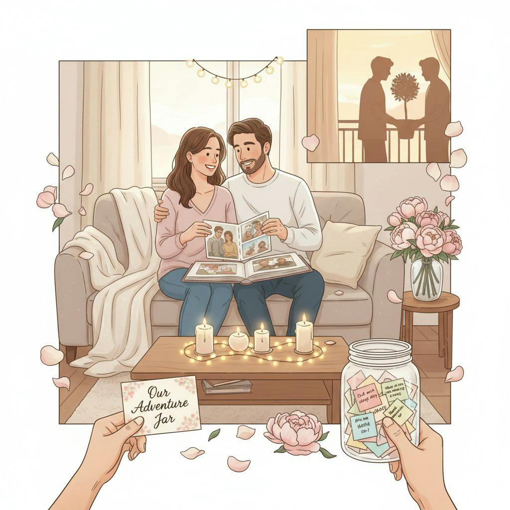 Beautiful illustration for cute traditions for engaged couples