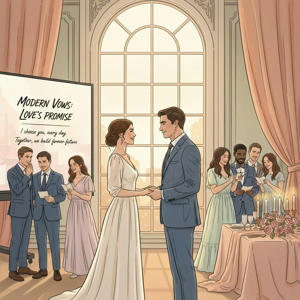 Beautiful illustration for wedding vows examples modern style