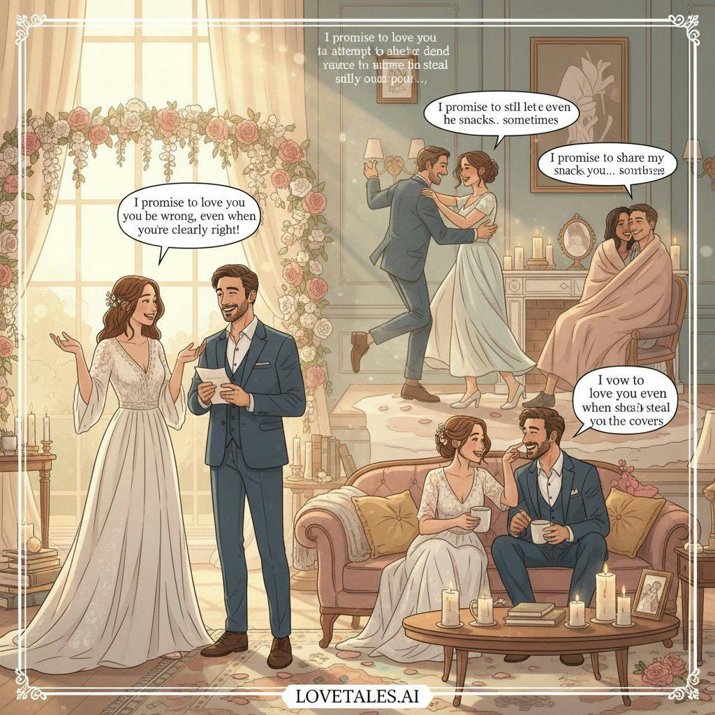 Beautiful illustration for wedding vows examples funny style
