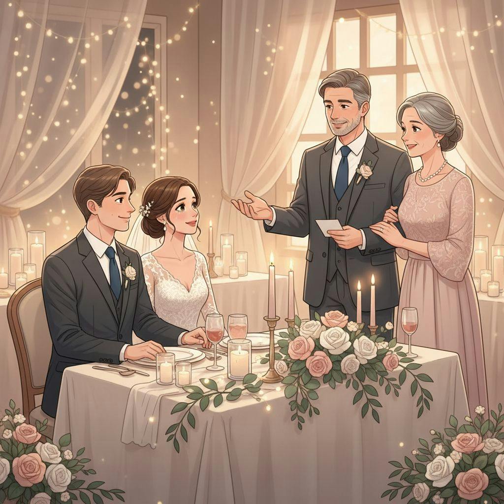 Beautiful illustration for best wedding speeches parents