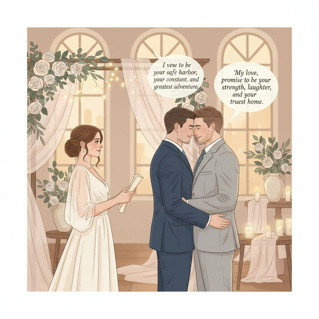 Beautiful illustration for wedding vows examples same sex couples