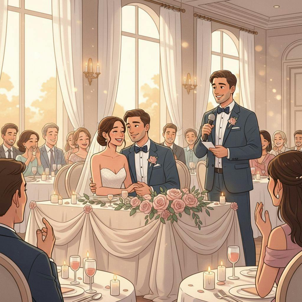 Beautiful illustration for best wedding speeches best man