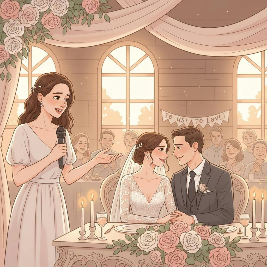 Beautiful illustration for best wedding speeches maid of honor