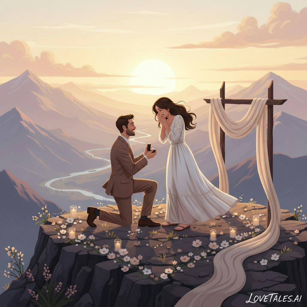 Beautiful illustration for best proposal ideas mountains