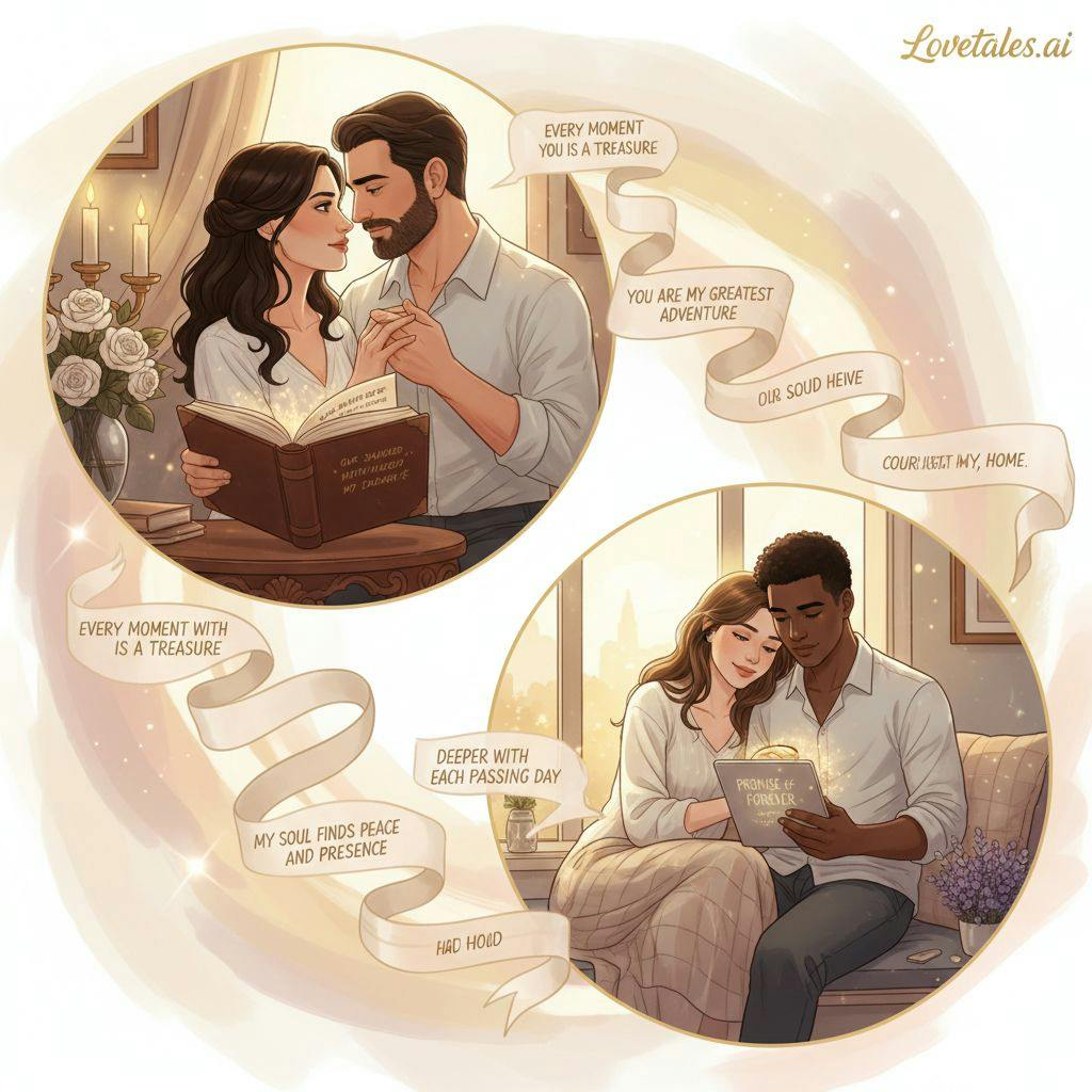 Beautiful illustration for love book message examples serious tone