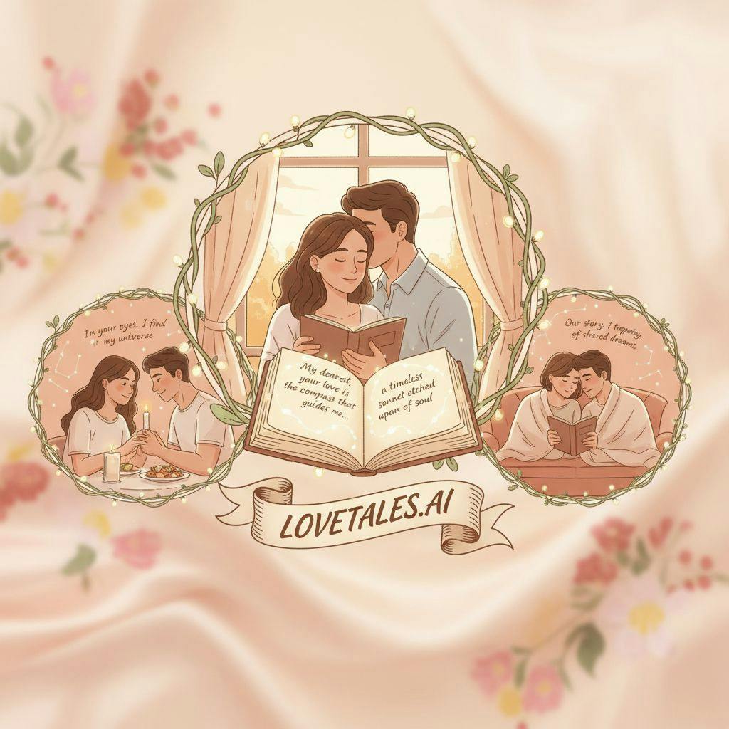 Beautiful illustration for love book message examples poetic tone