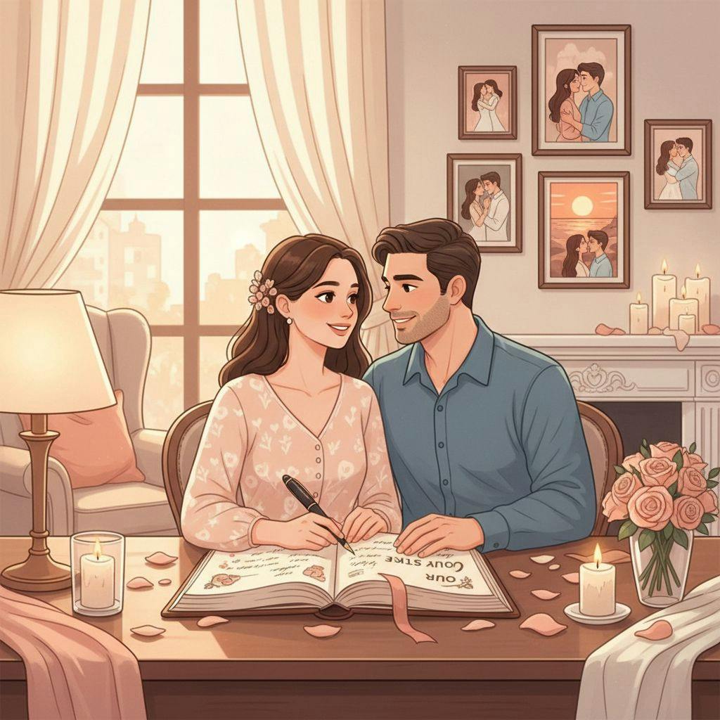 Beautiful illustration for how to write a love storybook romantic style