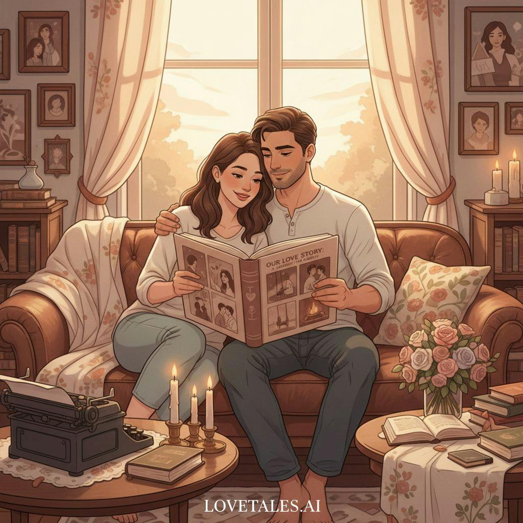Beautiful illustration for how to write a love storybook nostalgic style