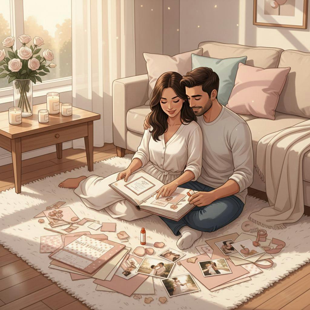 Beautiful illustration for diy romantic scrapbook ideas wedding