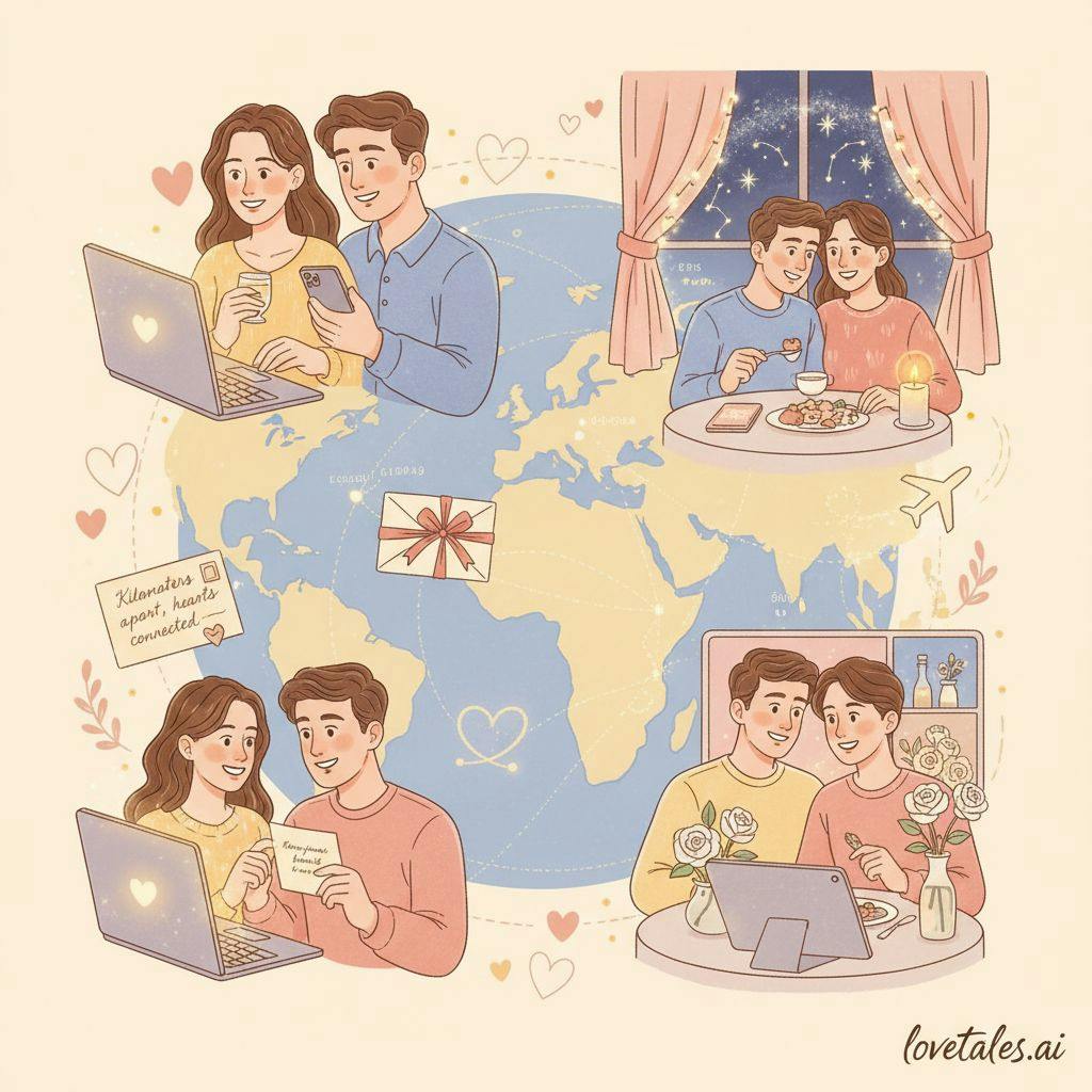 Beautiful illustration for how far is a long distance relationship