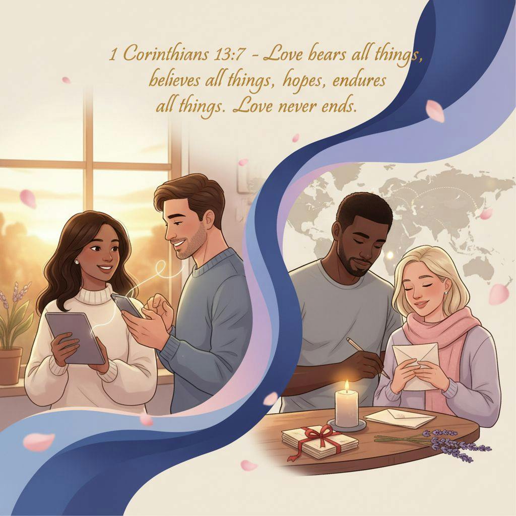 Beautiful illustration for bible verse for long distance relationship