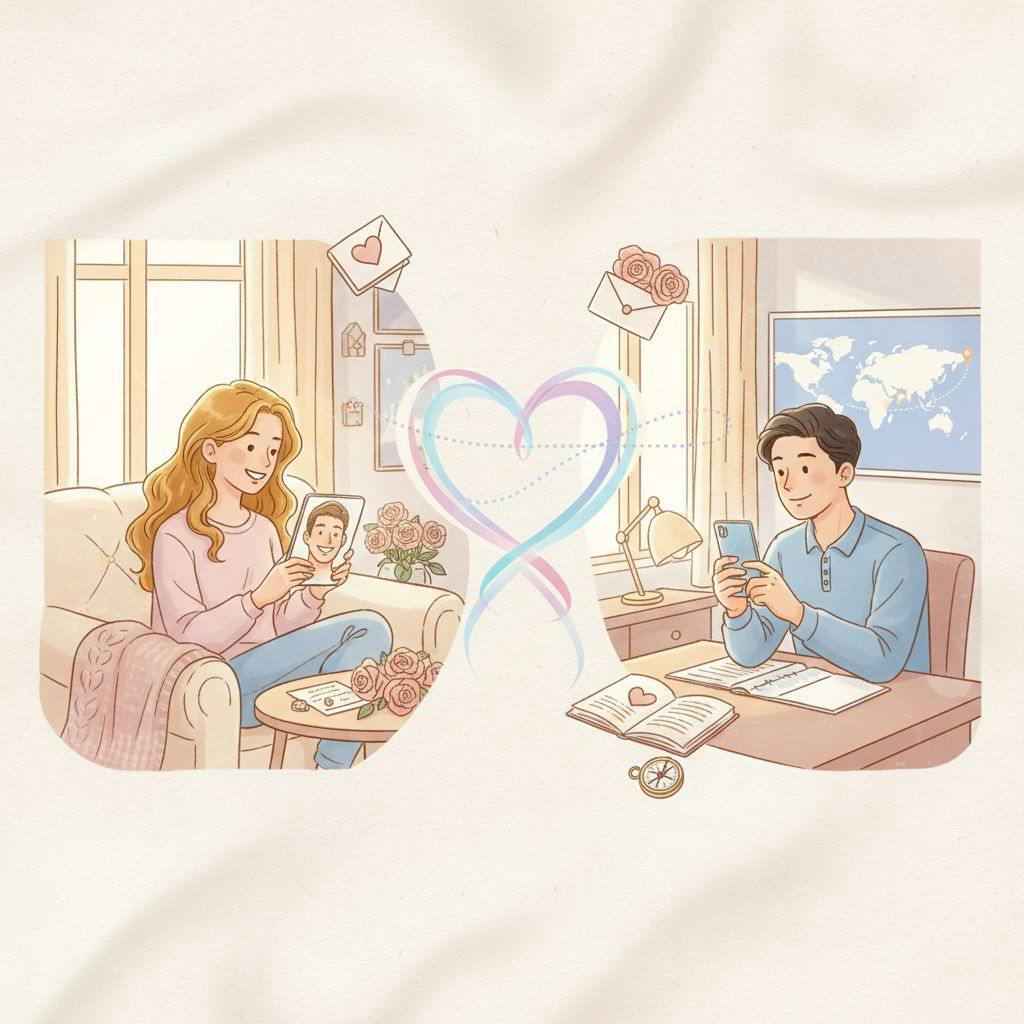 Beautiful illustration for long distance relationship art